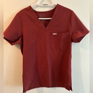 Small Figs Scrub Top- Dark Cherry